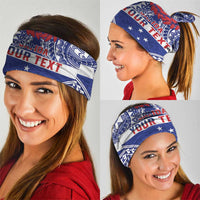 Personalised Toa Samoa Rugby Spirit Neck Gaiter Blue Samoan Tribal Pattern - Polynesian Pride