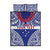 Personalised Toa Samoa Rugby Spirit Quilt Bed Set Blue Samoan Tribal Pattern - Polynesian Pride