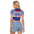 Personalised Toa Samoa Rugby Spirit Raglan Cropped T Shirt Blue Samoan Tribal Pattern - Polynesian Pride