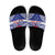 Personalised Toa Samoa Rugby Spirit Slide Sandals Blue Samoan Tribal Pattern - Polynesian Pride