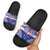 Personalised Toa Samoa Rugby Spirit Slide Sandals Blue Samoan Tribal Pattern - Polynesian Pride