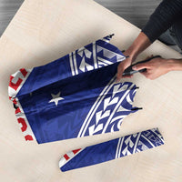 Personalised Toa Samoa Rugby Spirit Umbrella Blue Samoan Tribal Pattern - Polynesian Pride