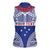 Personalised Toa Samoa Rugby Spirit Women Sleeveless Polo Shirt Blue Samoan Tribal Pattern - Polynesian Pride