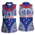 Personalised Toa Samoa Rugby Spirit Women Sleeveless Polo Shirt Blue Samoan Tribal Pattern - Polynesian Pride