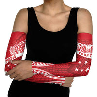 Personalised Toa Samoa Rugby Spirit Arm Sleeves Red Samoan Tribal Pattern - Polynesian Pride
