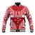 Personalised Toa Samoa Rugby Spirit Baseball Jacket Red Samoan Tribal Pattern - Polynesian Pride
