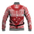 Personalised Toa Samoa Rugby Spirit Baseball Jacket Red Samoan Tribal Pattern - Polynesian Pride
