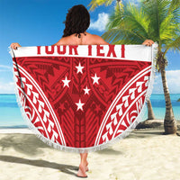 Personalised Toa Samoa Rugby Spirit Beach Blanket Red Samoan Tribal Pattern - Polynesian Pride