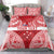 Personalised Toa Samoa Rugby Spirit Bedding Set Red Samoan Tribal Pattern - Polynesian Pride