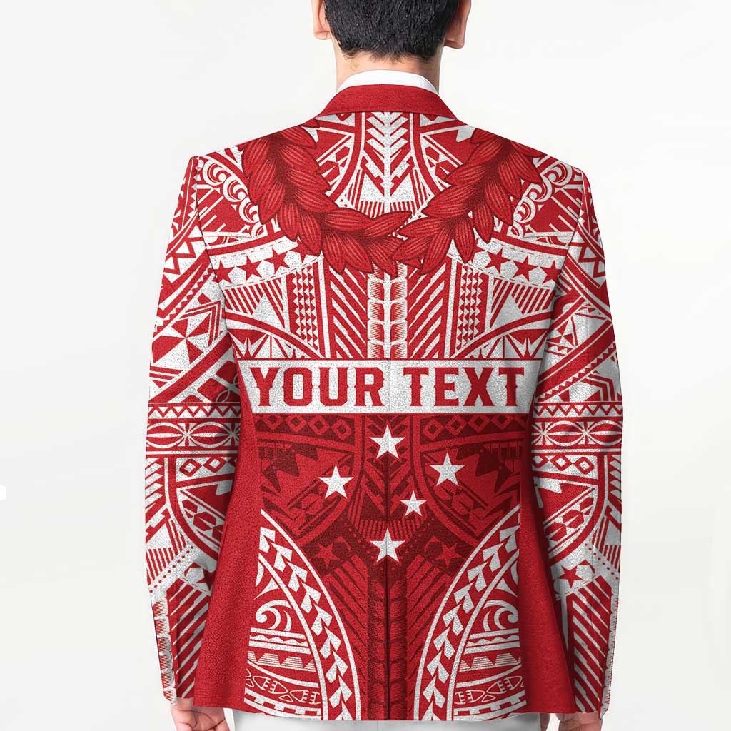 Personalised Toa Samoa Rugby Spirit Blazer Red Samoan Tribal Pattern - Polynesian Pride