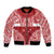 Personalised Toa Samoa Rugby Spirit Bomber Jacket Red Samoan Tribal Pattern - Polynesian Pride