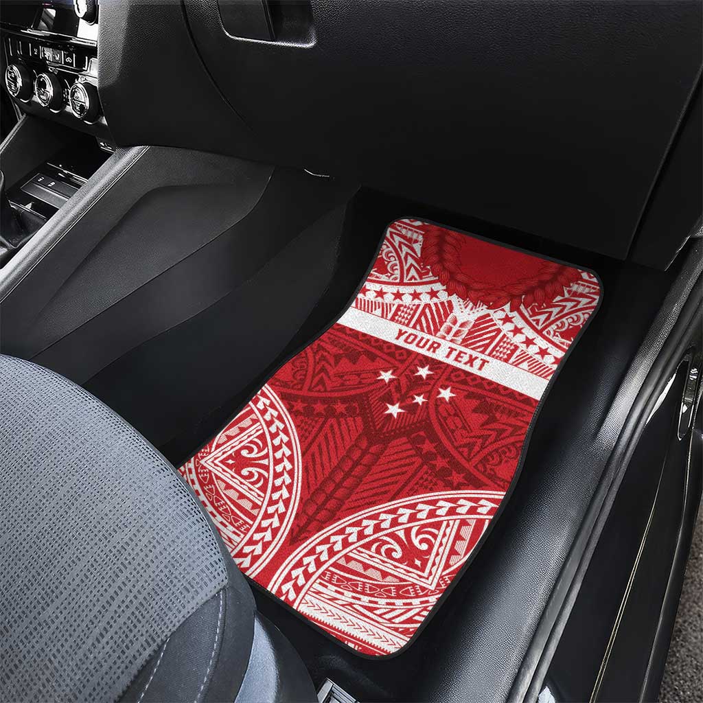 Personalised Toa Samoa Rugby Spirit Car Mats Red Samoan Tribal Pattern - Polynesian Pride