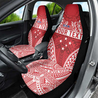 Personalised Toa Samoa Rugby Spirit Car Seat Cover Red Samoan Tribal Pattern - Polynesian Pride