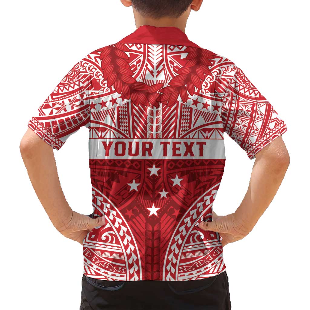 Personalised Toa Samoa Rugby Spirit Family Matching Long Sleeve Bodycon Dress and Hawaiian Shirt Red Samoan Tribal Pattern - Polynesian Pride