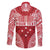 Personalised Toa Samoa Rugby Spirit Family Matching Long Sleeve Bodycon Dress and Hawaiian Shirt Red Samoan Tribal Pattern - Polynesian Pride