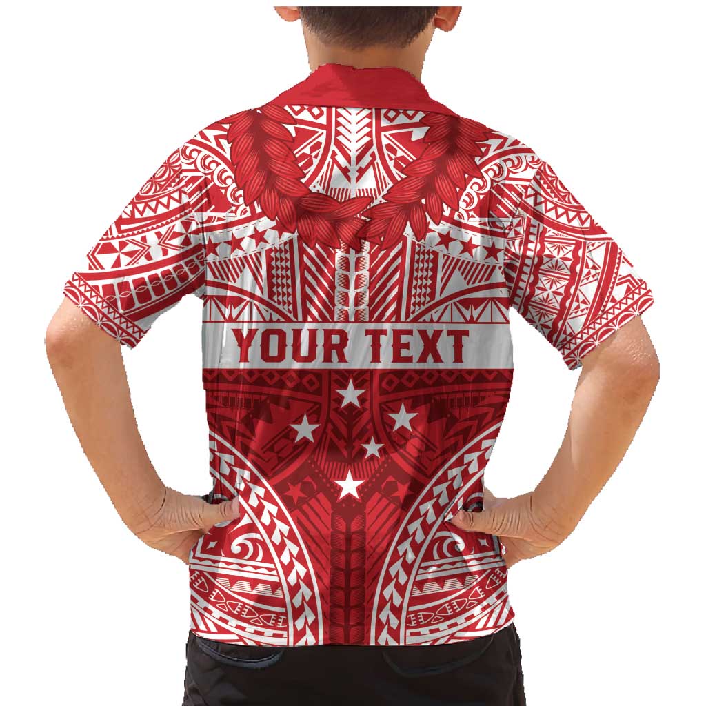 Personalised Toa Samoa Rugby Spirit Family Matching Mermaid Dress and Hawaiian Shirt Red Samoan Tribal Pattern - Polynesian Pride