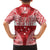 Personalised Toa Samoa Rugby Spirit Family Matching Off The Shoulder Long Sleeve Dress and Hawaiian Shirt Red Samoan Tribal Pattern - Polynesian Pride