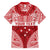 Personalised Toa Samoa Rugby Spirit Family Matching Off The Shoulder Long Sleeve Dress and Hawaiian Shirt Red Samoan Tribal Pattern - Polynesian Pride