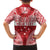 Personalised Toa Samoa Rugby Spirit Family Matching Off Shoulder Short Dress and Hawaiian Shirt Red Samoan Tribal Pattern - Polynesian Pride