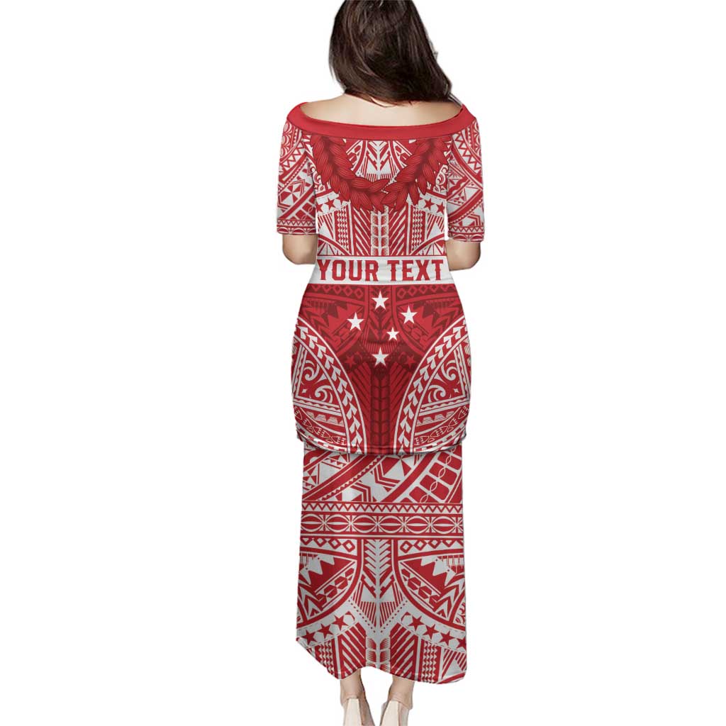 Personalised Toa Samoa Rugby Spirit Family Matching Puletasi and Hawaiian Shirt Red Samoan Tribal Pattern - Polynesian Pride