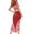 Personalised Toa Samoa Rugby Spirit Family Matching Short Sleeve Bodycon Dress and Hawaiian Shirt Red Samoan Tribal Pattern - Polynesian Pride