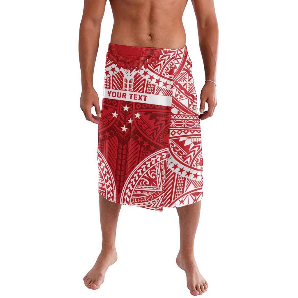 Personalised Toa Samoa Rugby Spirit Lavalava Red Samoan Tribal Pattern - Polynesian Pride