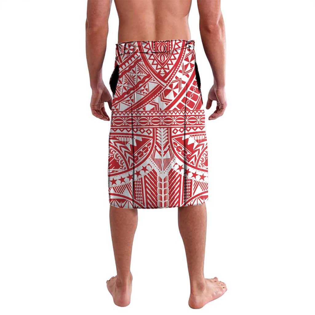 Personalised Toa Samoa Rugby Spirit Lavalava Red Samoan Tribal Pattern - Polynesian Pride