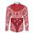 Personalised Toa Samoa Rugby Spirit Long Sleeve Button Shirt Red Samoan Tribal Pattern - Polynesian Pride