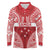 Personalised Toa Samoa Rugby Spirit Long Sleeve Polo Shirt Red Samoan Tribal Pattern - Polynesian Pride
