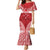 Personalised Toa Samoa Rugby Spirit Mermaid Dress Red Samoan Tribal Pattern - Polynesian Pride