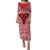 Personalised Toa Samoa Rugby Spirit Puletasi Red Samoan Tribal Pattern - Polynesian Pride