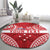 Personalised Toa Samoa Rugby Spirit Round Carpet Red Samoan Tribal Pattern - Polynesian Pride