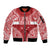 Personalised Toa Samoa Rugby Spirit Sleeve Zip Bomber Jacket Red Samoan Tribal Pattern - Polynesian Pride
