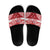 Personalised Toa Samoa Rugby Spirit Slide Sandals Red Samoan Tribal Pattern - Polynesian Pride