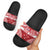 Personalised Toa Samoa Rugby Spirit Slide Sandals Red Samoan Tribal Pattern - Polynesian Pride