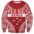 Personalised Toa Samoa Rugby Spirit Sweatshirt Red Samoan Tribal Pattern - Polynesian Pride