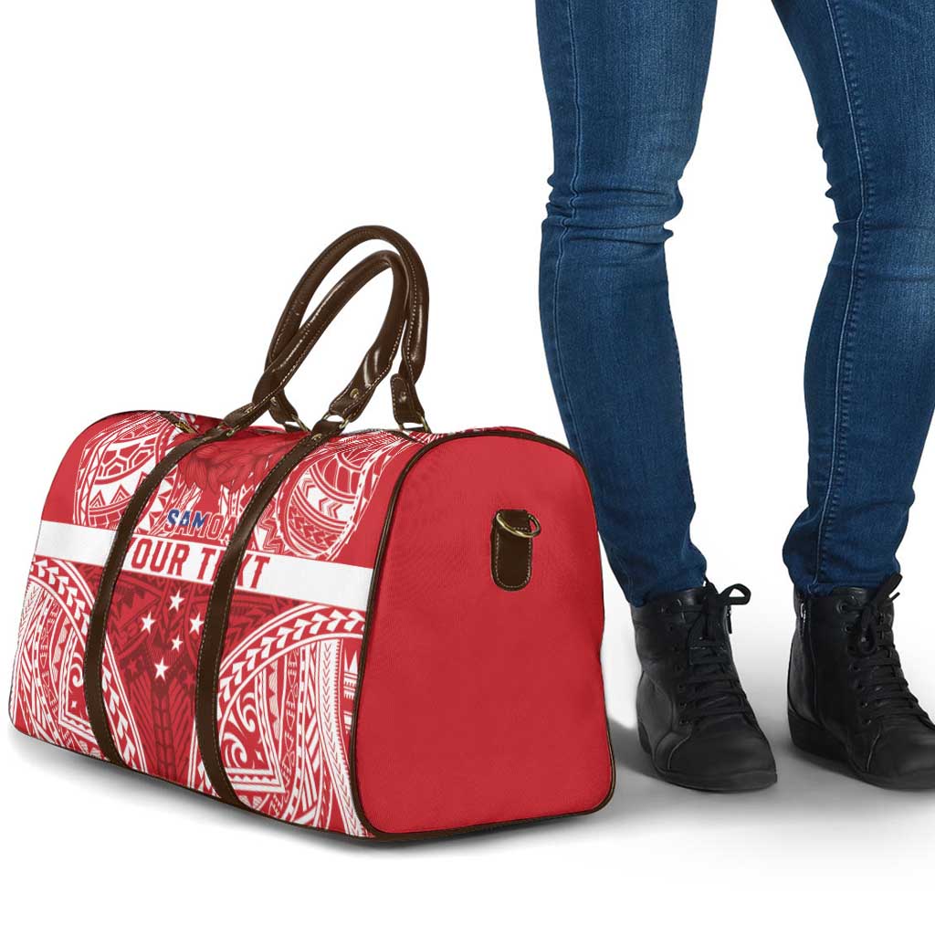 Personalised Toa Samoa Rugby Spirit Travel Bag Red Samoan Tribal Pattern - Polynesian Pride