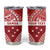 Personalised Toa Samoa Rugby Spirit Tumbler Cup Red Samoan Tribal Pattern - Polynesian Pride