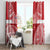 Personalised Toa Samoa Rugby Spirit Window Curtain Red Samoan Tribal Pattern - Polynesian Pride