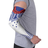 Personalised Toa Samoa Rugby Spirit Arm Sleeves White Samoan Tribal Pattern - Polynesian Pride