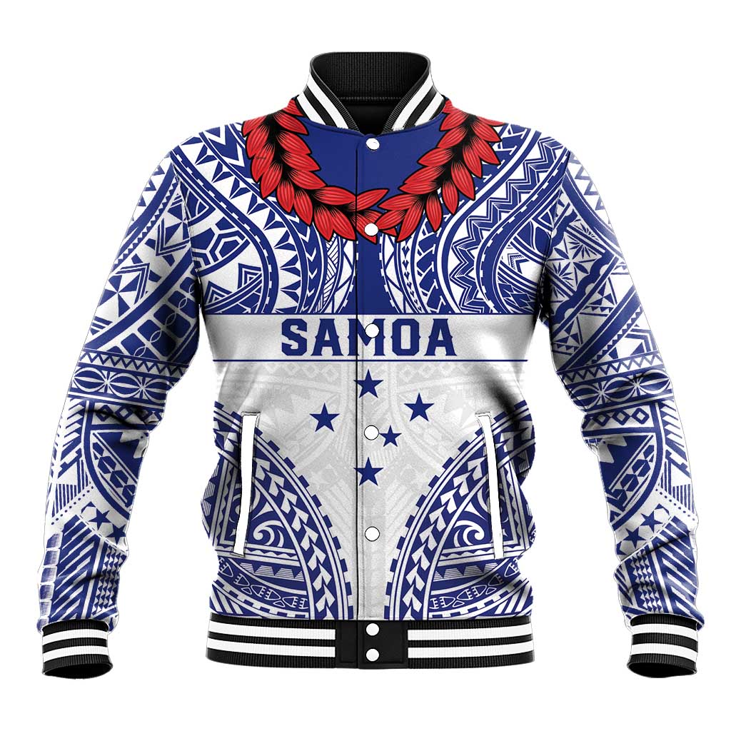 Personalised Toa Samoa Rugby Spirit Baseball Jacket White Samoan Tribal Pattern - Polynesian Pride