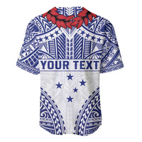 Personalised Toa Samoa Rugby Spirit Baseball Jersey White Samoan Tribal Pattern - Polynesian Pride