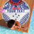 Personalised Toa Samoa Rugby Spirit Beach Blanket White Samoan Tribal Pattern - Polynesian Pride