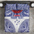 Personalised Toa Samoa Rugby Spirit Bedding Set White Samoan Tribal Pattern - Polynesian Pride