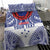 Personalised Toa Samoa Rugby Spirit Bedding Set White Samoan Tribal Pattern - Polynesian Pride