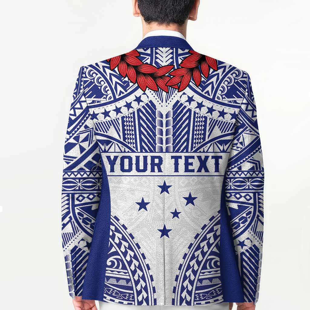 Personalised Toa Samoa Rugby Spirit Blazer White Samoan Tribal Pattern - Polynesian Pride
