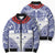Personalised Toa Samoa Rugby Spirit Bomber Puffer Jacket White Samoan Tribal Pattern - Polynesian Pride