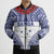 Personalised Toa Samoa Rugby Spirit Bomber Puffer Jacket White Samoan Tribal Pattern - Polynesian Pride