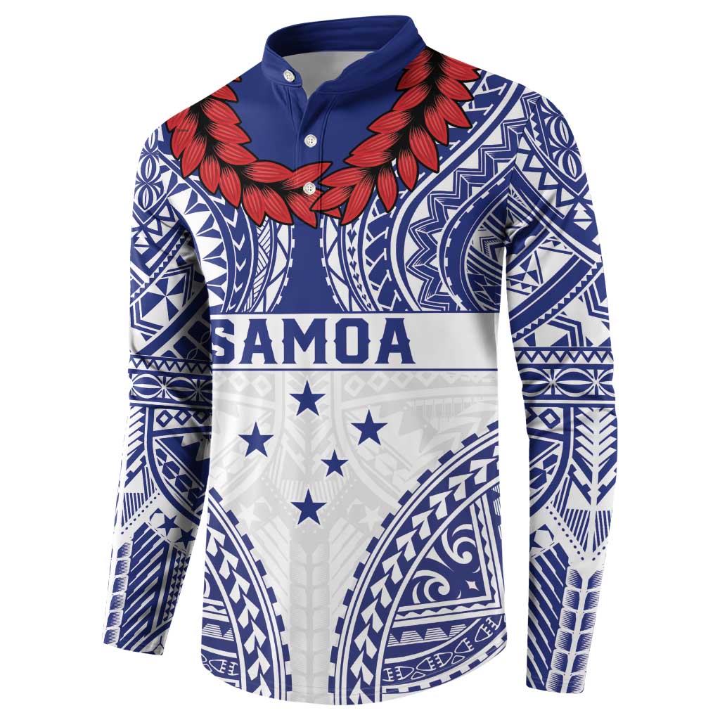 Personalised Toa Samoa Rugby Spirit Button Sweatshirt White Samoan Tribal Pattern - Polynesian Pride