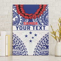 Personalised Toa Samoa Rugby Spirit Canvas Wall Art White Samoan Tribal Pattern - Polynesian Pride